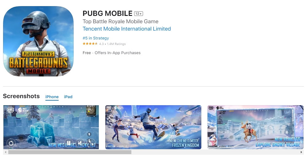 PUBG Mobile - Game iPhone Terpopuler