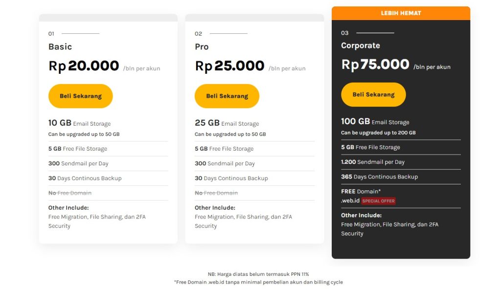 Penyedia email hosting sejak tahun 2007