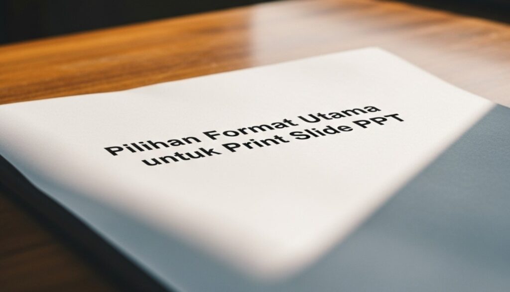 Pilihan Format Utama untuk Print Slide PPT